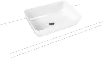 Kaldewei Kaldewei Cayono Waschtisch-Schale, 3188, 520 x 355 mm, 91350600, Farbe: Weiß, mit Perl-Effekt - 913506003001