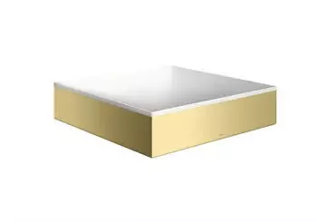 Hansgrohe hansgrohe AXOR Suite Aufsatzwaschtisch, eckig, 400x400mm, mit Metallrahmen, ohne &Uuml;berlauf, SolidSurface, 42003, Farbe: Brushed Brass - 42003950