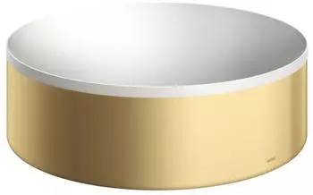 Hansgrohe hansgrohe AXOR Suite Aufsatzwaschtisch, rund, D 300mm, mit Metallrahmen, ohne Überlauf, SolidSurface, 42000, Farbe: Brushed Gold Optic - 42000250
