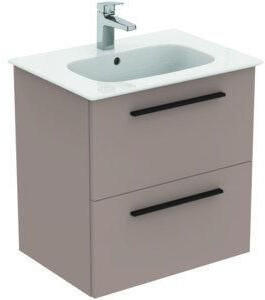 Ideal Standard Ideal Standard i.life A Möbelpaket m. Waschtisch 60cm, u. Schrank, Griff schwarz, K8742, Farbe: Greige - K8742NH