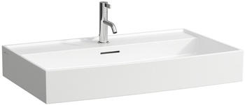 Laufen Laufen Kartell Aufsatzwaschtisch, 1 Hahnloch, mit Überlauf, 800x460mm, H816336, Farbe: Schwarz glänzend - H8163360201041