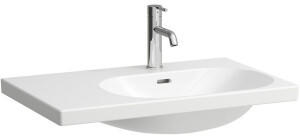 Laufen Laufen Lua Waschtisch, 3 Hahnl&ouml;cher, mit &Uuml;berlauf, 750x460mm, Ablage links, 4H817085, Farbe: Wei&szlig; mit LCC - H8170854001081
