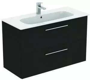 Ideal Standard Ideal Standard i.life A M&ouml;belpaket m. Waschtisch 100cm, u. Schrank, Griff chrom, K8745, Farbe: Carbongrau - K8745NV