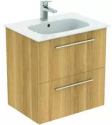 Ideal Standard Ideal Standard i.life A Möbelpaket m. Waschtisch 60cm, u. Schrank, Griff chrom, K8741, Farbe: Eiche Natur - K8741NX