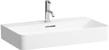 Laufen Laufen VAL Aufsatzwaschtisch, 3 Hahnlöcher, mit Überlauf, US geschl. 750x420mm, H816285, Farbe: Schwarz Matt - H8162857161081