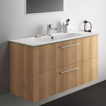 Ideal Standard Ideal Standard i.life A Möbelpaket m. Waschtisch 120cm, u. Schrank, Griff chrom, K8747, Farbe: Eiche Natur - K8747NX