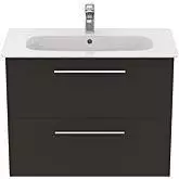 Ideal Standard Ideal Standard i.life A M&ouml;belpaket i.life A m. Waschtisch 80cm, u. Schrank, Griff chrom, K8743, Farbe: Carbongrau - K8743NV