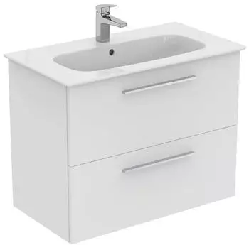 Ideal Standard Ideal Standard i.life A Möbelpaket i.life A m. Waschtisch 80cm, u. Schrank, Griff chrom, K8743, Farbe: Weiß - K8743DU