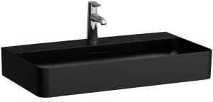 Laufen Laufen VAL Waschtisch, unterbaufähig, 1 Hahnloch, mit Überlauf, 750x420mm, H810285, Farbe: Schwarz Matt - H8102857161041