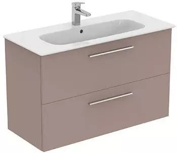 Ideal Standard Ideal Standard i.life A Möbelpaket m. Waschtisch 100cm, u. Schrank, Griff chrom, K8745, Farbe: Greige - K8745NH
