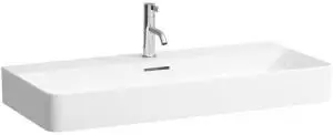 Laufen Laufen VAL Aufsatzwaschtisch, 3 Hahnl&ouml;cher, ohne &Uuml;berlauf, US geschl. 950x420mm, H816287, Farbe: Schwarz Matt - H8162877161581