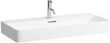 Laufen Laufen VAL Aufsatzwaschtisch 950x420mm, 2 Hahnl&ouml;cher, mit &Uuml;berlauf, US. geschliffen, H816287, Farbe: Schwarz Matt - H8162877161071
