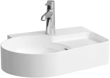 Laufen Laufen VAL Aufsatzwaschtisch, 1 Hahnloch, mit Überlauf, 530x400mm, semi-trockener Bereich rechts, US-geschl., H816288, Farbe: Schwarz Matt - H8162887161061