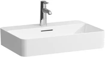 Laufen Laufen VAL Waschtisch-Schale, 3 Hahnlöcher, mit Überlauf, 600x400mm, H812285, Farbe: Weiß - H8122850001081