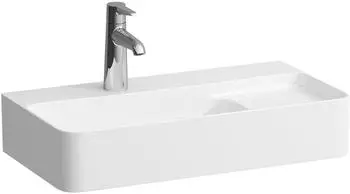 Laufen Laufen VAL Aufsatzwaschtisch COMPACT, ohne Hahnloch, mit Überlauf, 600x315mm, semi-trockener Bereich rechts, US geschl., H817285, Farbe: Schwarz Matt - H8172857161091