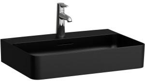 Laufen Laufen VAL Waschtisch, unterbaufähig, 3 Hahnlöcher, ohne Überlauf, 600x420, H810283, Farbe: Schwarz Matt - H8102837161581