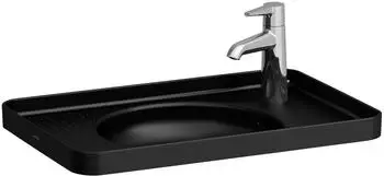 Laufen Laufen VAL Einbauwaschtisch, ohne Hahnloch, mit Überlauf, 550x360mm, H817281, Farbe: Schwarz Matt - H8172817161091