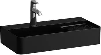 Laufen Laufen VAL Waschtisch COMPACT, 1 Hahnloch, mit Überlauf, 600x315mm, semi-trockener Bereich rechts, H815285, Farbe: Schwarz Matt - H8152857161041