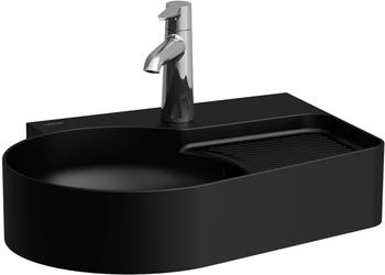 Laufen Laufen VAL Waschtisch, 1 Hahnloch, mit Überlauf, 530x400mm, semi-trockener Bereich rechts, H815288, Farbe: Schwarz Matt - H8152887161061