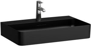 Laufen Laufen VAL Waschtisch, unterbaufähig, 3 Hahnlöcher, ohne Überlauf, 650x420mm, H810284, Farbe: Schwarz Matt - H8102847161581