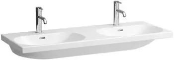 Laufen Laufen Lua Doppelwaschtisch, ohne Hahnloch, mit &Uuml;berlauf, 1200x460mm, H814081, Farbe: Wei&szlig; mit LCC - H8140814001091