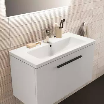 Ideal Standard Ideal Standard i.life S M&ouml;bel Waschtisch, kompakt, 1 Hahnloch, 810mm, T4589, Farbe: Wei&szlig; mit Ideal Plus - T4589MA