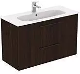 Ideal Standard Ideal Standard i.life A Möbelpaket m. Waschtisch 100cm, u. Schrank, Griff schwarz, K8746, Farbe: Coffee Oak - K8746NW