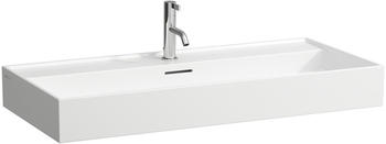 Laufen Laufen Kartell Aufsatzwaschtisch, 3 Hahnl&ouml;cher, mit &Uuml;berlauf, 1000x460mm, H816337, Farbe: Schwarz gl&auml;nzend - H8163370201081