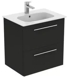 Ideal Standard Ideal Standard i.life A M&ouml;belpaket m. Waschtisch 60cm, u. Schrank, Griff chrom, K8741, Farbe: Carbongrau - K8741NV
