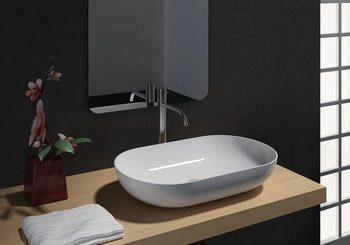 Bernstein Aufsatzwaschbecken O-540 Mineralguss 54 x 34 x 10,5 cm Wei&szlig; hochglanz