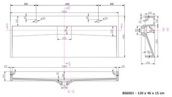 Bernstein Aufsatzbecken BS6001 Gussmarmor 120 cm Weiß