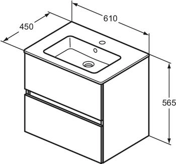 Ideal Standard Eurovit Plus Waschtisch mit Unterschrank hochglanz 60cm weiß – Optimale Raumnutzung für modernes Baddesign