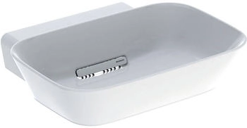Geberit Aufsatzwaschtisch Schalenform One mit horizontalem Ablauf rechteckig 50x42,5cm mit KeraTect 505050001