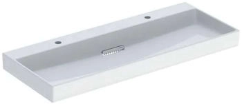 Geberit One mit horizontalem Ablauf rechteckig Hahnlochposition links und rechts 120x48cm mit KeraTect 505049001