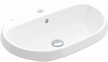 Villeroy & Boch Architectura 600x450mm Oval 1HL. mittleres Hahnloch Weiß Alpin 5A666101 Villeroy & Boch Architectura 600x450mm Oval 1HL. mittleres Hahnloch Weiß Alpin 5A666101