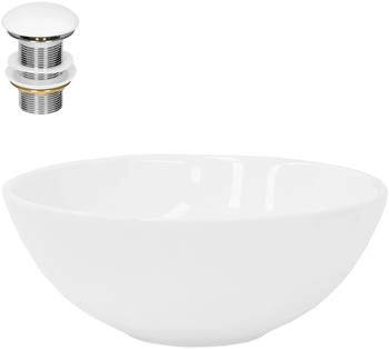 ML-Design Waschbecken Keramik in Wei&szlig; Gl&auml;nzend 28x11,6cm mit Ablaufgarnitur