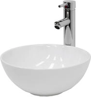 Luxebath - Ecd Germany Waschbecken Waschtisch &Oslash; 320x135 Mm Aus Keramik Wei&szlig; Inkl.