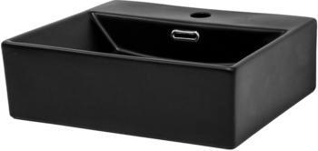 ML-Design Waschbecken Keramik Schwarz 415x365x130mm Eckig Aufsatzwaschbecken