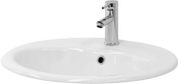 ML-Design Waschbecken Keramik Weiß Glänzend 57x19,5x48,5cm Oval mit Hahnloch ML-Design Waschbecken Keramik Weiß Glänzend 57x19,5x48,5cm Oval mit Hahnloch