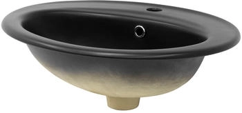 ML-Design Waschbecken Keramik Schwarz Matt 57x48,5x19,5 cm Oval mit &Uuml;berlauf
