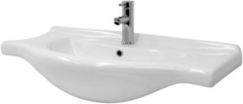 ML-Design Waschbecken Keramik Weiß 86x21,5x51,5 cm mit Hahnloch und Überlauf