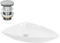 Luxebath - Ml-design Waschbecken Aus Keramik Wei&szlig; 69x46x13 Cm Dreieckig Inkl.