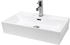 ECD Germany Waschbecken 605x365x130 mm Keramik Eckig Weiß Aufsatzwaschbecken