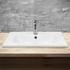 ML-Design Waschbecken Keramik Weiß 61x16,5x46 cm Eckig mit Hahnloch und Überlauf