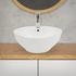 ECD Germany Design Waschbecken 455 x 185 mm Keramik Rund Weiß Aufsatzbecken