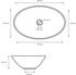 ECD Germany Waschbecken Waschtisch 410x330x142mm Keramik inkl Ablaufgarnitur