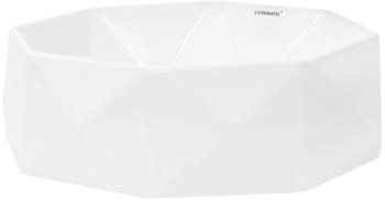 ML-Design Waschbecken Keramik in Weiß Glänzend 42x13,5cm Diamant Design Rund ML-Design Waschbecken Keramik in Weiß Glänzend 42x13,5cm Diamant Design Rund