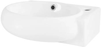 ML-Design Waschbecken Keramik in Weiß 43x28x15 cm Oval Klein Hahnloch Rechts
