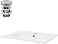 Luxebath - Ml-design Waschbecken Keramik Wei&szlig; 61x16,5x46 Cm Inkl. Ablaufgarnitur Mit