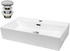 ECD Germany Waschbecken 515x360x130 mm Keramik Weiß inkl Ablaufgarnitur
